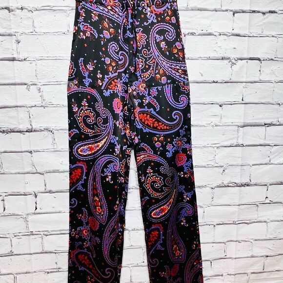 WeWoreWhat Danielle Bernstein Black Paisley pull on jumpsuit jumper NWOT - Picture 14 of 15